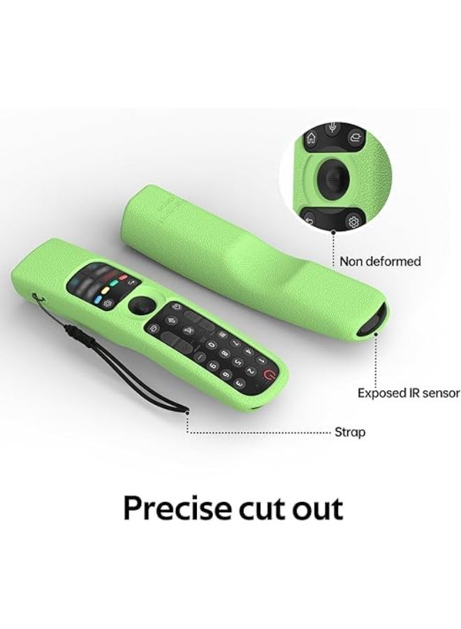 Silicone Magic Remote Cover Compatible with LG MR22GN/MR23GN/MR24GN OLED Smart TV, Shockproof Protective Cover Waterproof LG Remote with Loop (Glow Green) - Image 3